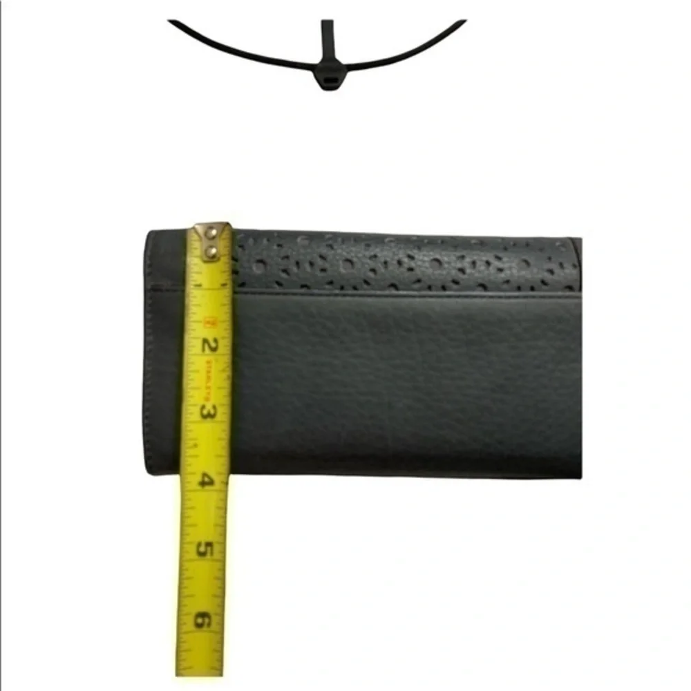 Kate spade black perforated leather wallet wristlet